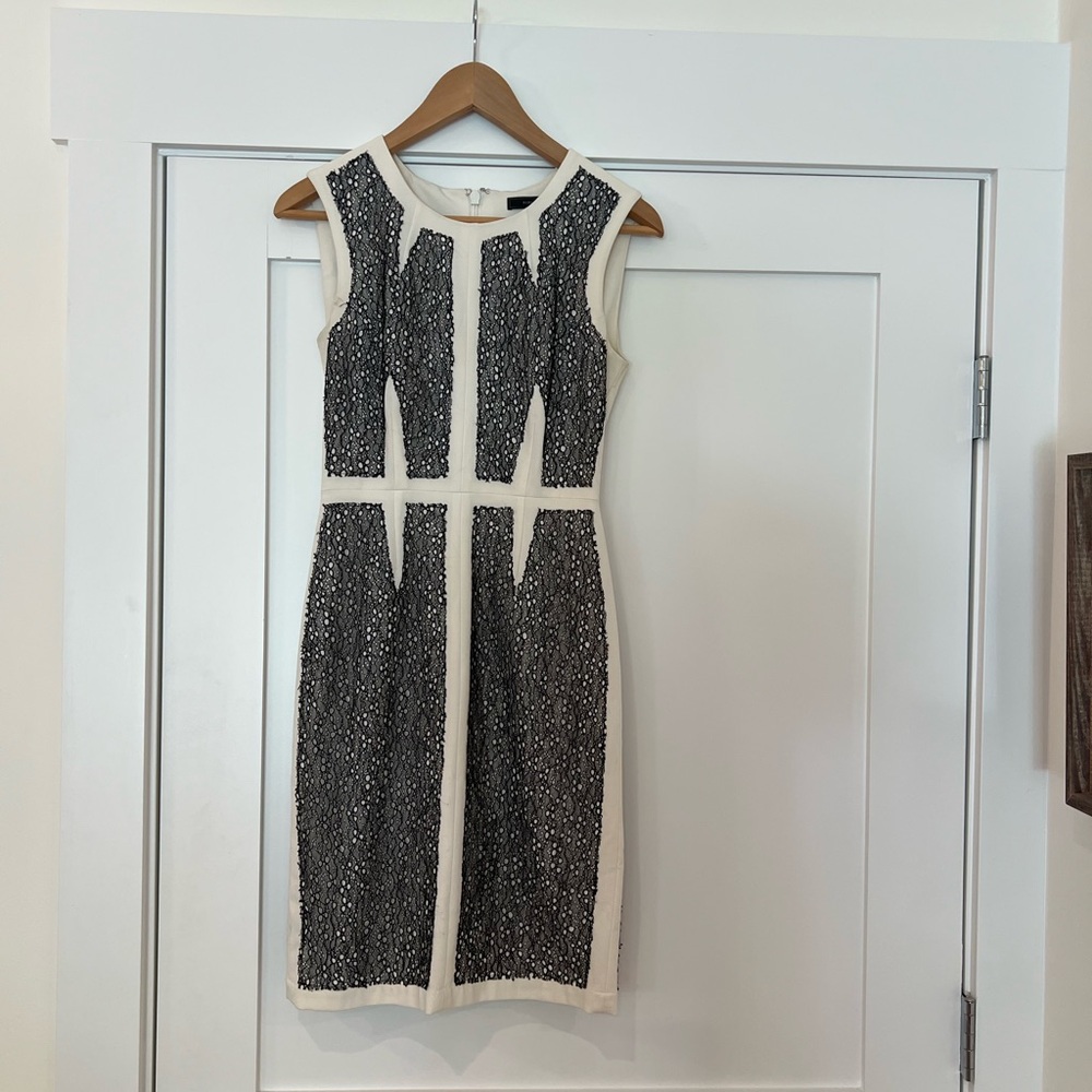 BCBG Black and White Sleeveless Dress